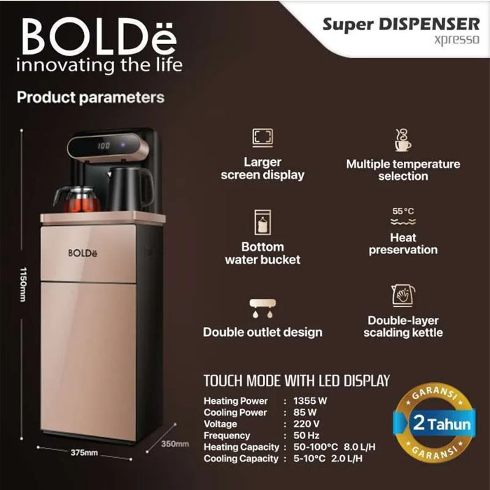 Bolde Smart Water Dispenser Super Dispenser Xpresso 8 L - Beige